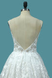 2024 A Line Lace Wedding Dresses Spaghetti Straps With Beads P6YBRS9A