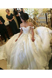 2024 Wedding Dresses Off The Shoulder A-Line Tulle With Applique PGA7PZXX