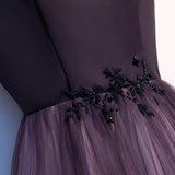 Unique A Line Ombre Purple Beading Prom Dresses with Lace up, Long Dance Dresses STI15603