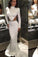 White High Neck Mermaid Long Sleeve Hollow Waist Backless Saudi Arabia Prom Dresses