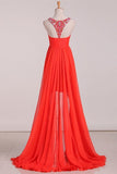 2024 Asymmetrical A Line Prom Dresses Scoop With Beading PRY3XFF8