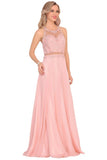 2024 Chiffon Halter Open Back Prom Dresses With Beads And Embroidery P8MGPL5X