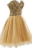 Short Tullle Sequins Homecoming Dress Prom Gown STI13820