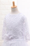 2024 Tulle Scoop Flower Girl Dresses Ball Gown Mid-Length P3KXPXN5