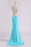 2024 Sexy Prom Dresses Sheath With Slit And Applique Sweep PZK6FE9L