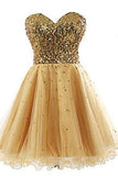 Short Tullle Sequins Homecoming Dress Prom Gown STI13820