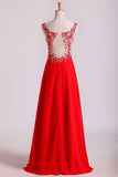 2024 Bicolor Off The Shoulder Floor Length Prom Dress Beaded Lace Bodice PXFC4C56
