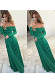 2024 Evening Dresses A Line Boat Neck Chiffon With Ruffles PPHT9B2D