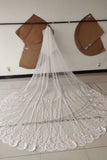 3M Long Tulle Appliques Wedding Veils STI14989