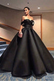 2024 A Line Off The Shoulder Prom Dresses Satin With Beading PLBSFQNX