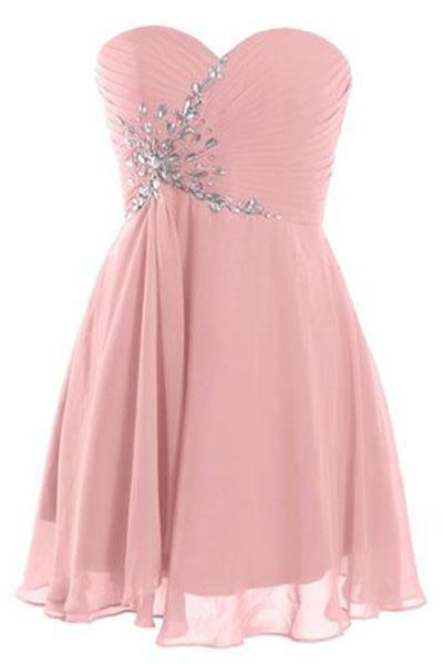Short Strapless Sweetheart Prom Dress Crystal
