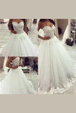 2024 Sweetheart Wedding Dresses A Line Tulle With Applique PHMNDECM