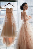 Elegant Sweetheart Long Princess Wedding Dresses Backless Bridal Dresses