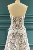 Elegant A Line Lace Appliques Sweetheart Strapless Wedding Dresses, Bridal STI20408