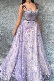 2024 Beautiful Prom Dresses Spaghetti Straps A Line Lace Prom Dress Sexy PBRDTAL9