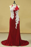 2024 Scoop Evening Dresses Mermaid Sweep Train With PQMS19YT