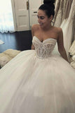 2024 Sweetheart Wedding Dresses A Line Tulle With PMAQAP9X