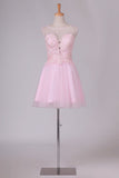 2024 Scoop Tulle With Embroidery Short/Mini Homecoming Dresses PECL1NKE