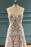 Elegant A Line Lace Appliques Sweetheart Strapless Wedding Dresses, Bridal STI15636