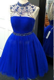2024 Tulle High Neck With Beading Homecoming Dresses A PAQNB3KE