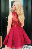 Lace Homecoming Dress With Sheer Back P31GJYE5