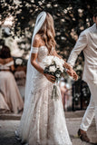 Gorgeous Sweetheart Low Back Lace Wedding Dresses Long Bridal STI20463