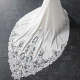 Spaghetti Straps Lace Open Back Mermaid Off White Wedding Dresses Bridal Dresses STI15416