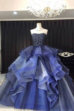 2024 Strapless Quinceanera Dresses Tulle & PG1YLSN2
