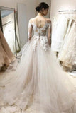 See Through Vintage Lace Wedding Dresses Ball Gown PDLS14Z7
