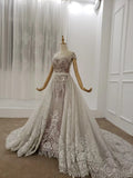 Princess Ball Gown Round Neck Beads Appliques Quinceanera Dresses, Formal STI20483