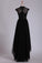 2022 Black Prom Dresses Scoop Tulle With Beads & Applique PT5334NN