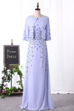 2024 Mid-Length Sleeves Scoop Mother Of The Bride Dresses A Line PBLPHX4H