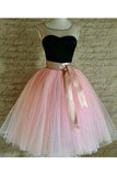 2024 Homecoming Dresses A Line Scoop With Sash/Ribbon Knee Length PMYB5AF8