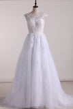 2024 Sexy Open Back Wedding Dresses Bateau Tulle With P8YH9NNN