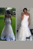 2024 Wedding Dresses Sweetheart Tulle With Applique Mermaid Sweep Train PFM7BZR4