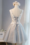 2024 Tulle Homecoming Dresses A Line V Neck P6NDAGQB