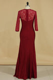 2024 Scoop Mid-Length Sleeves Prom Dresses Mermaid P9TC3RLB