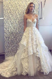 New A-Line 3D Lace Wedding Dresses Chapel Train PS7HX65Z