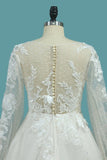 2024 Tulle A Line Deep V Wedding Dresses With Handmade PR7HN3ME