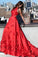 A line Red Halter Satin Prom Dresses Sleeveless Appliques Dance Dresses