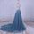Beautiful Appliques V-Neck Tulle Beads Cap Sleeve Scoop A-line Long Evening Dresses