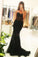 Mermaid Black Lace Strapless Sweetheart Prom Dresses Cheap Evening Dresses