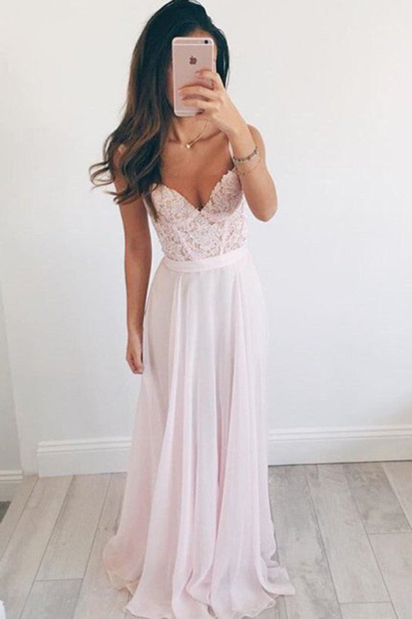 Sweetheart Sleeveless A Line Appliques Floral Prom Dresses