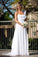 Simple One Shoulder Sheath Floor Length Floral Mid Back Wedding Dresses