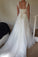 Simple Queen Ann A Line Sweep Train Layers Tulle Floral Mid Back Wedding Dresses