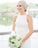 A Line Floor Length Sleeveless Sheer Back Appliques Side Slit Beach Wedding Dresses