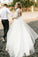 See Through Half Sleeve Ivory Country Wedding Dresses Backless Tulle Wedding Dress