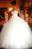 Ball Gown Bowknot Sweetheart Tulle Wedding Dresses Strapless PE6K3YNJ