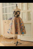 SweetHeart Neckline A Line Homecoming Dresses Colorful Butterflies Appliques Short PSDTKG5C