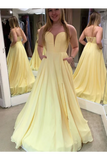 Daffodil Sweetheart Satin Long Prom Dress With STIP5K4ESXD